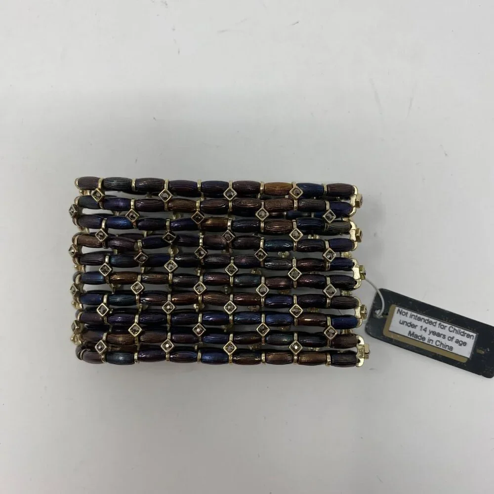 king square stretch 10 strand bronze bracelet